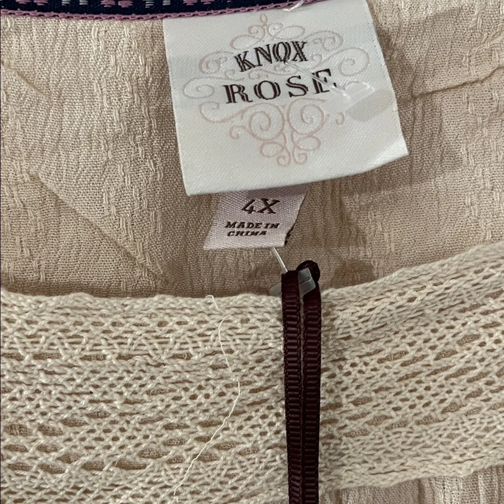 Plus Knox Rose Beige Embroidered Blouse - Picture 7 of 17